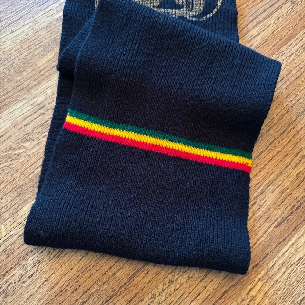Vintage Haile Selassie Knit Scarf - Rasta/Reggae- Memorabilia: Red, Gold, Green